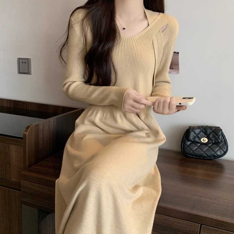 変形ニットワンピース(2colors)