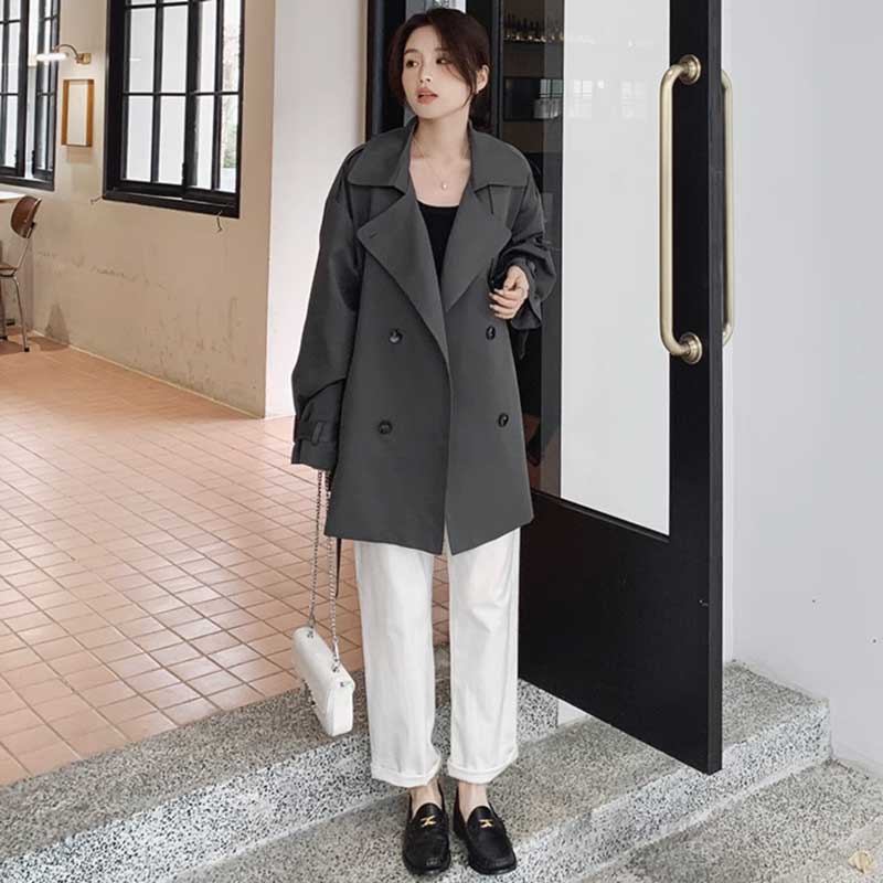 バックヨークミドル丈トレンチコート