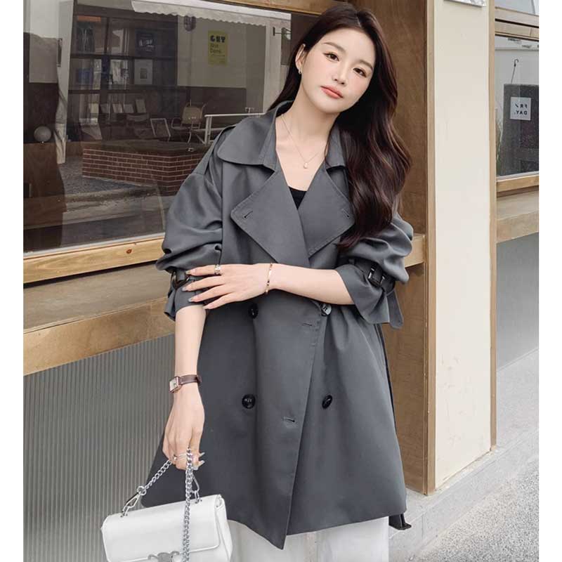 バックヨークミドル丈トレンチコート