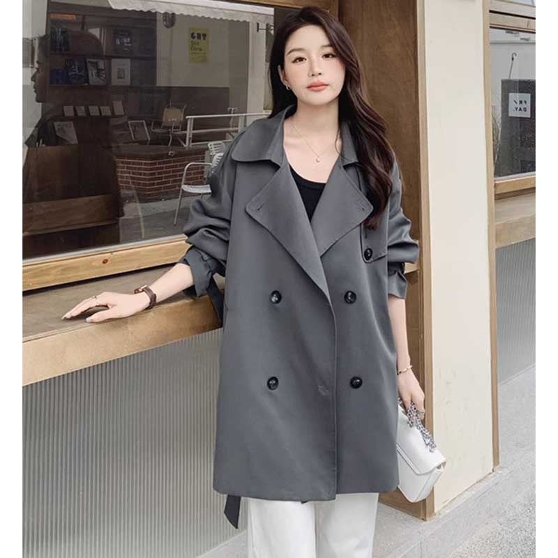 バックヨークミドル丈トレンチコート