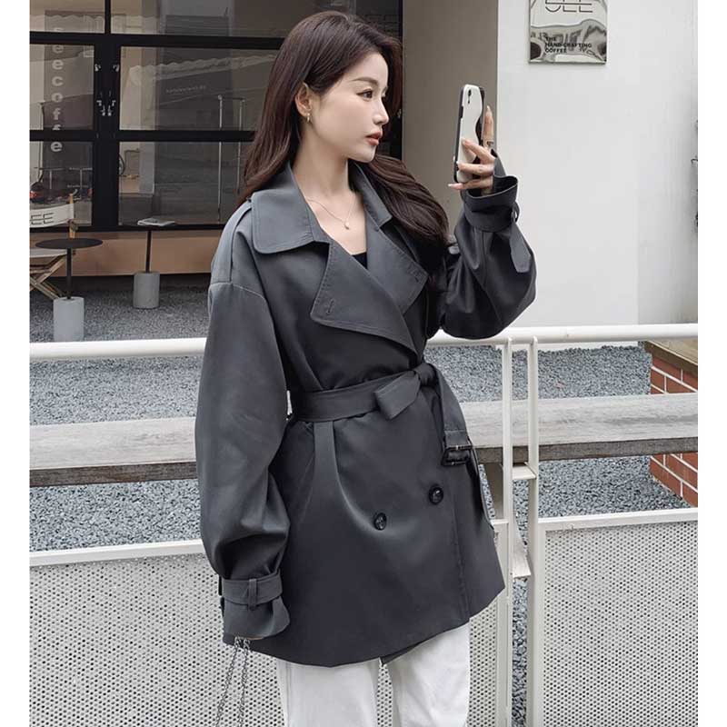 バックヨークミドル丈トレンチコート