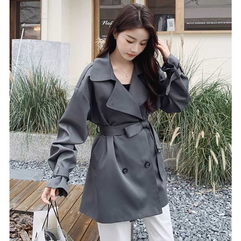 バックヨークミドル丈トレンチコート