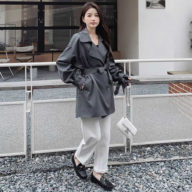 バックヨークミドル丈トレンチコート