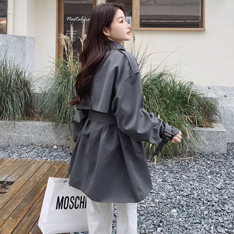 バックヨークミドル丈トレンチコート