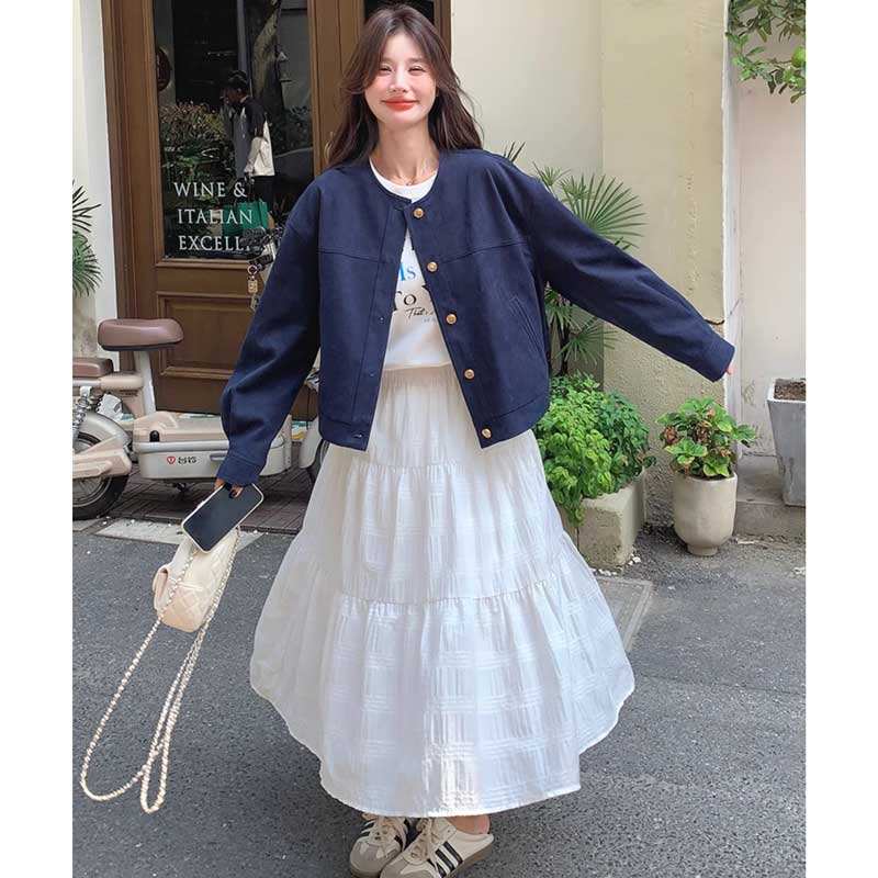 ラウンドネックジャケット