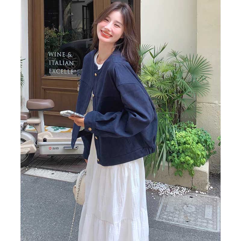 ラウンドネックジャケット