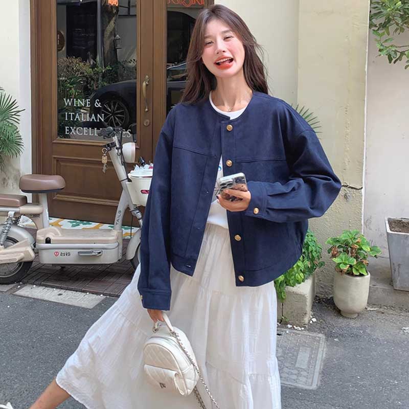 ラウンドネックジャケット