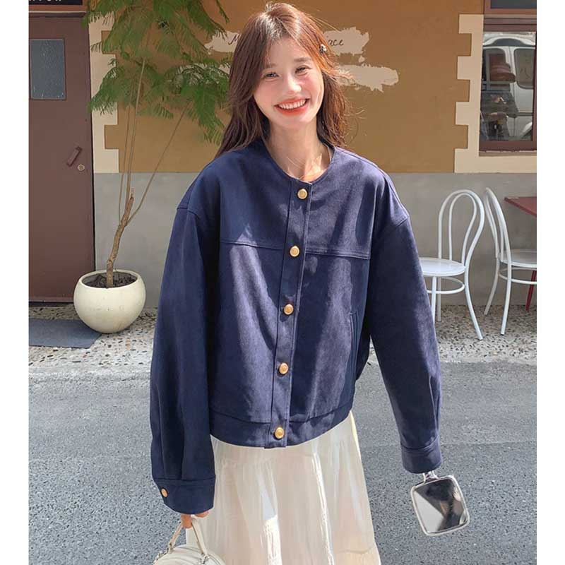 ラウンドネックジャケット