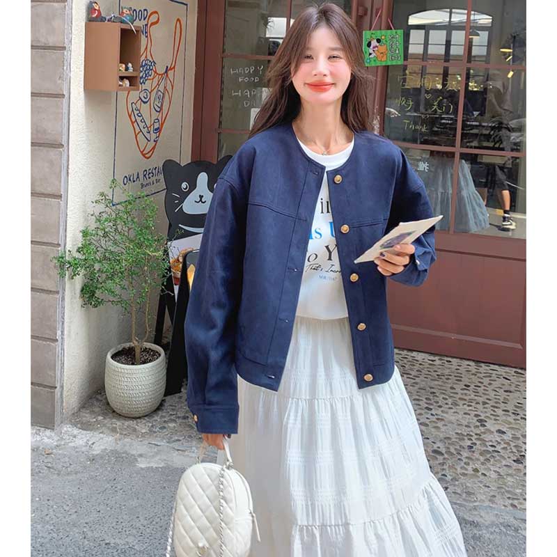 ラウンドネックジャケット