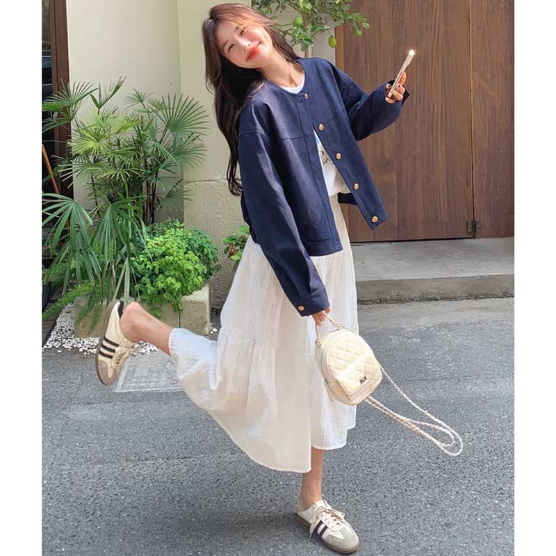 ラウンドネックジャケット