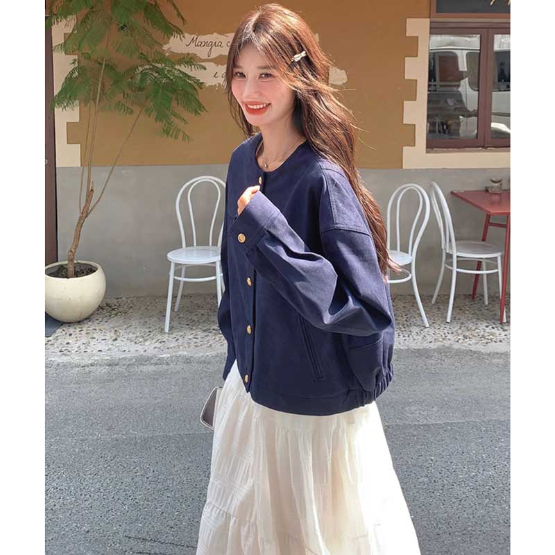 ラウンドネックジャケット