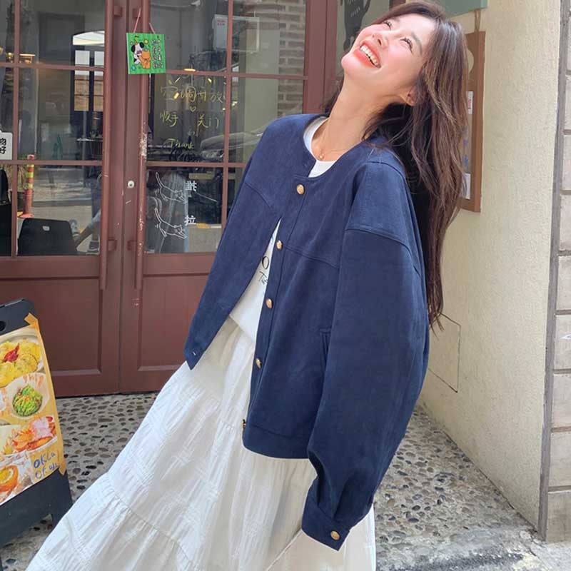 ラウンドネックジャケット