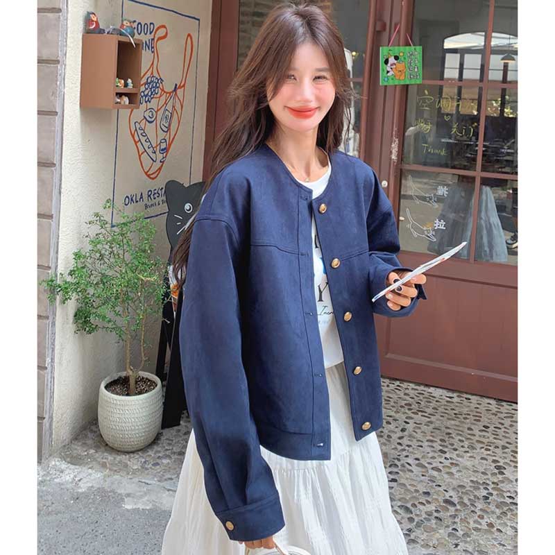 ラウンドネックジャケット