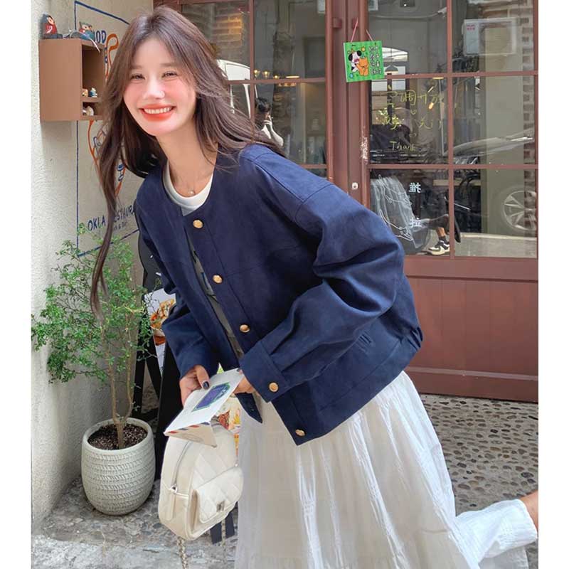 ラウンドネックジャケット