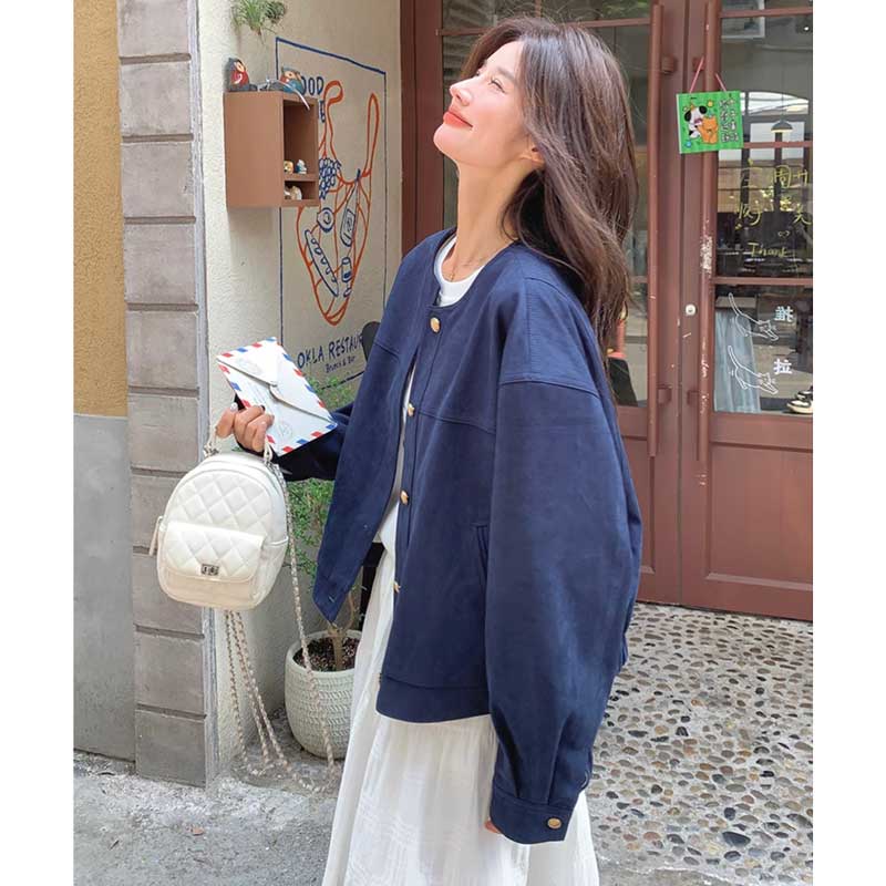 ラウンドネックジャケット