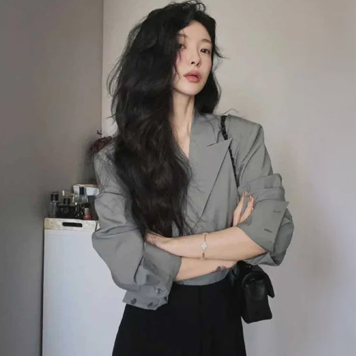 テーラードカラーブラウス