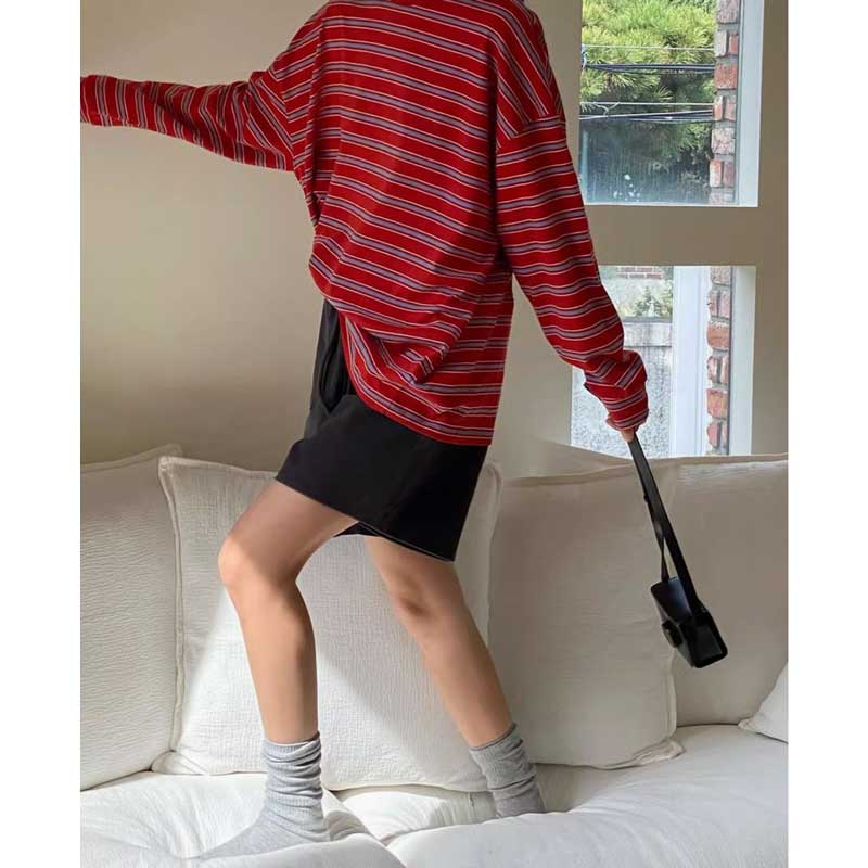 レッドボーダーカットソー