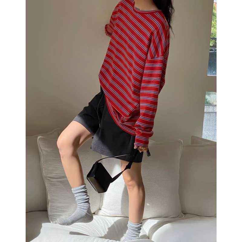 レッドボーダーカットソー