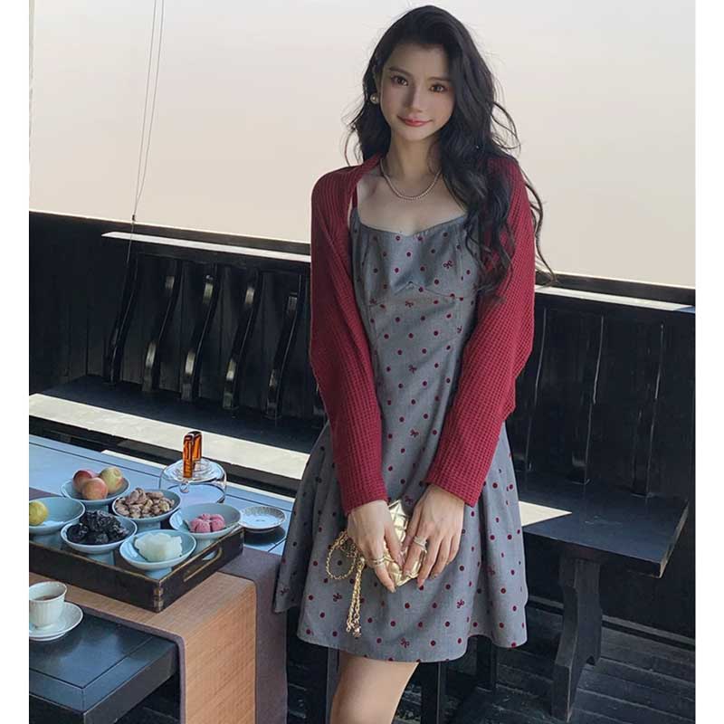 ドット柄キャミソールワンピース