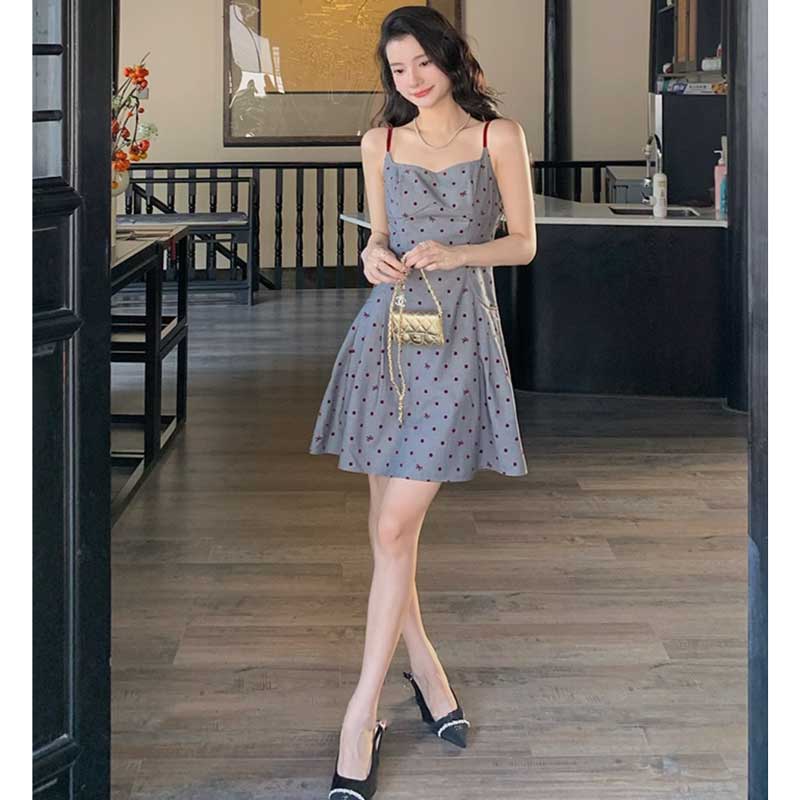 ドット柄キャミソールワンピース