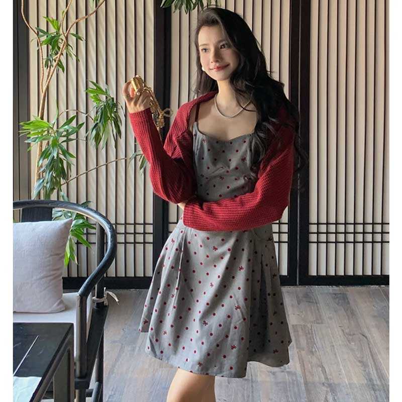 ドット柄キャミソールワンピース