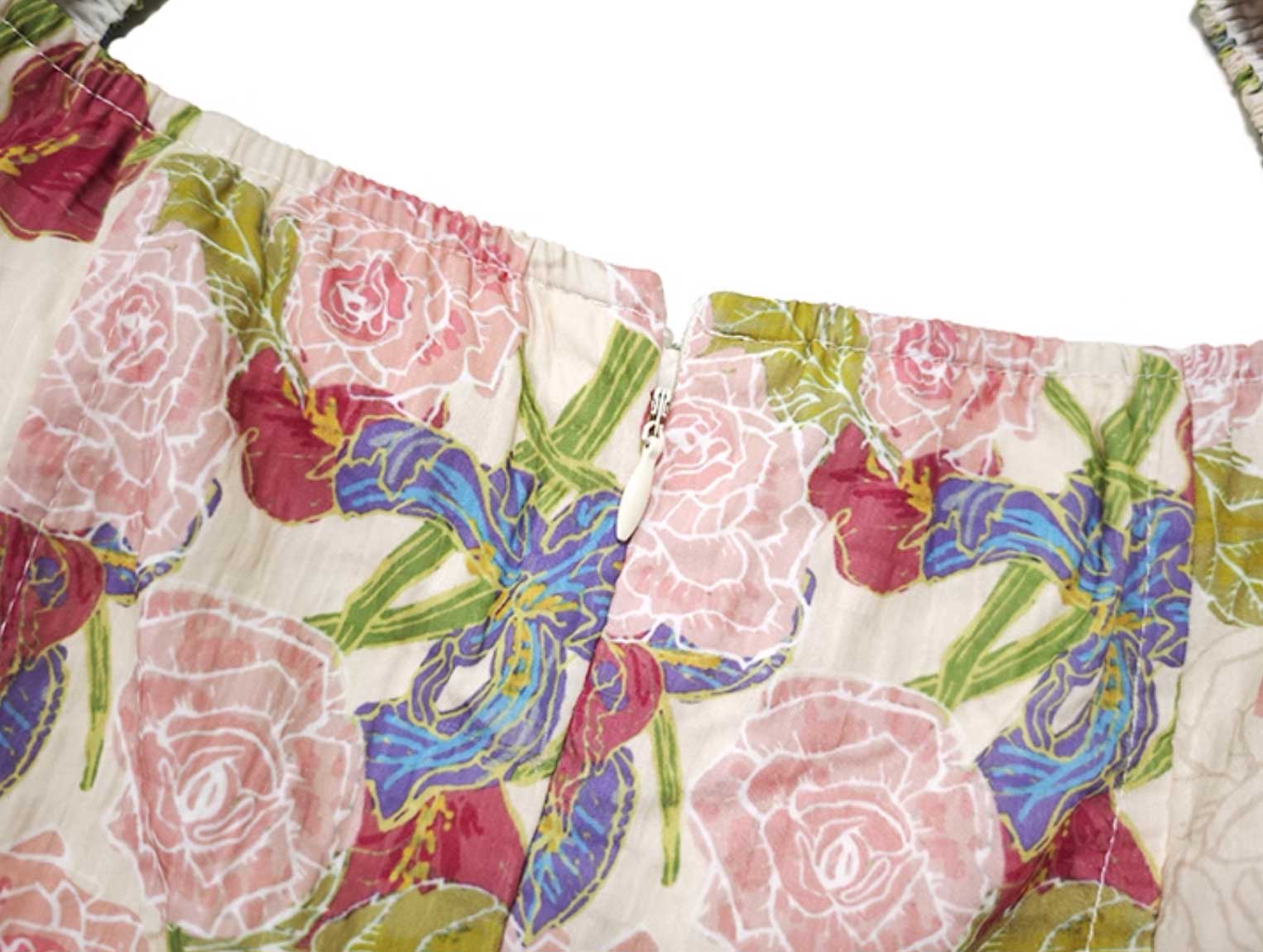 パフスリーブフラワーワンピース