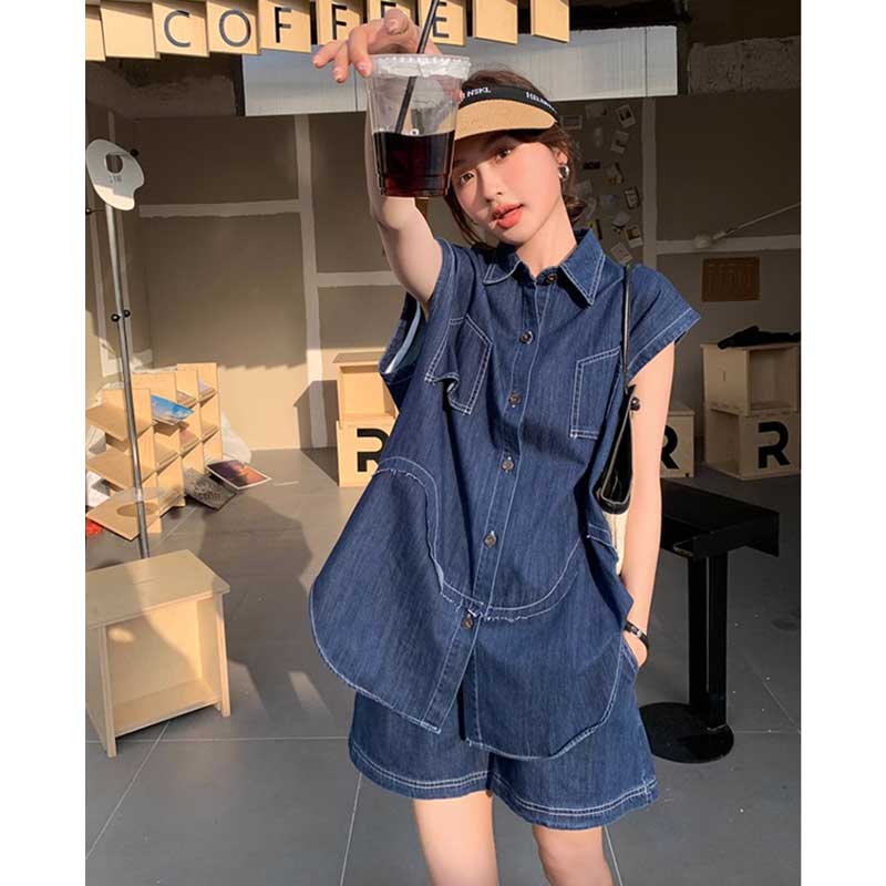 カジュアルデニムセットアップ