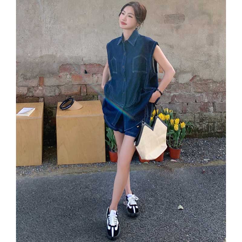 カジュアルデニムセットアップ