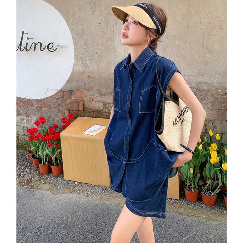 カジュアルデニムセットアップ