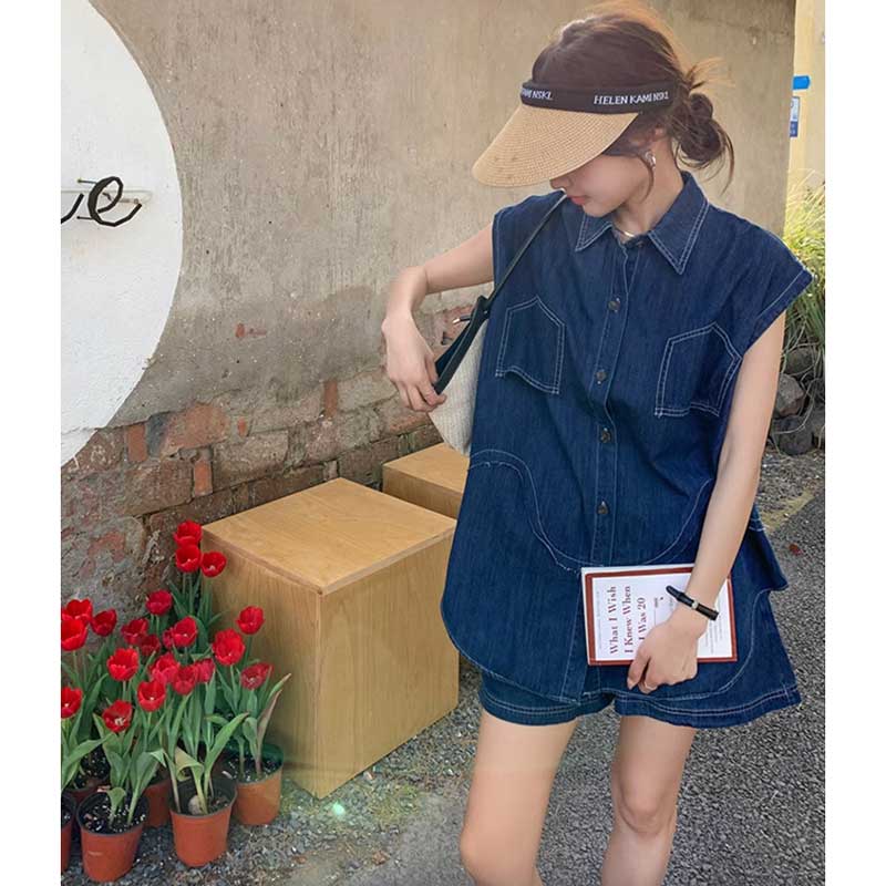 カジュアルデニムセットアップ