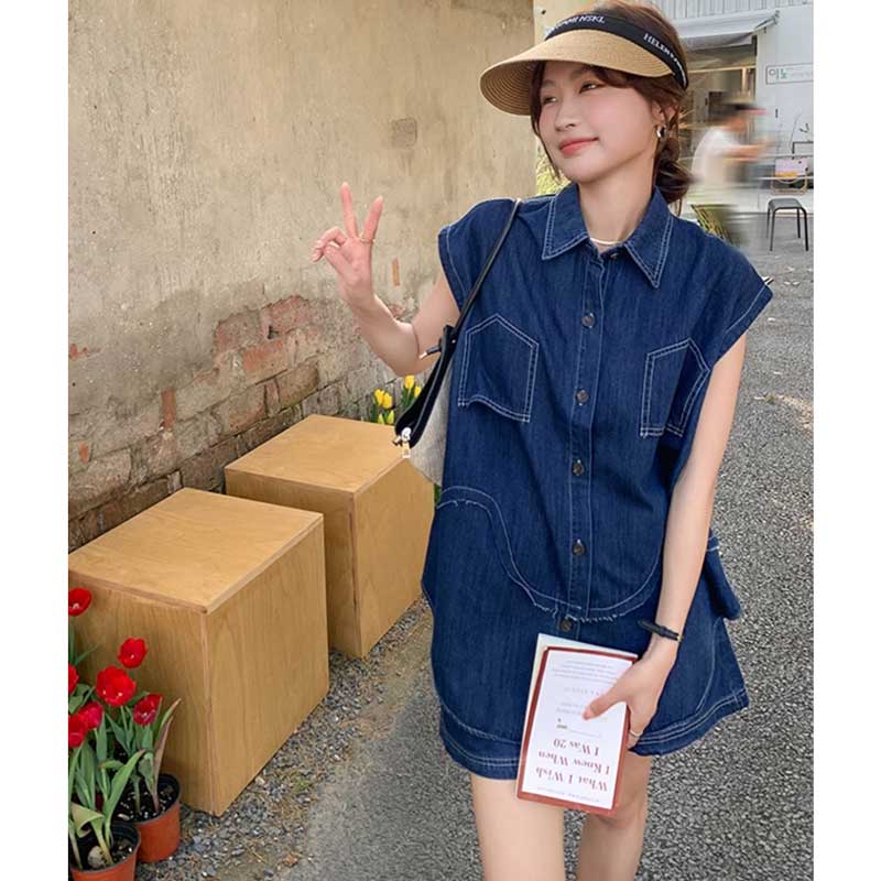 カジュアルデニムセットアップ