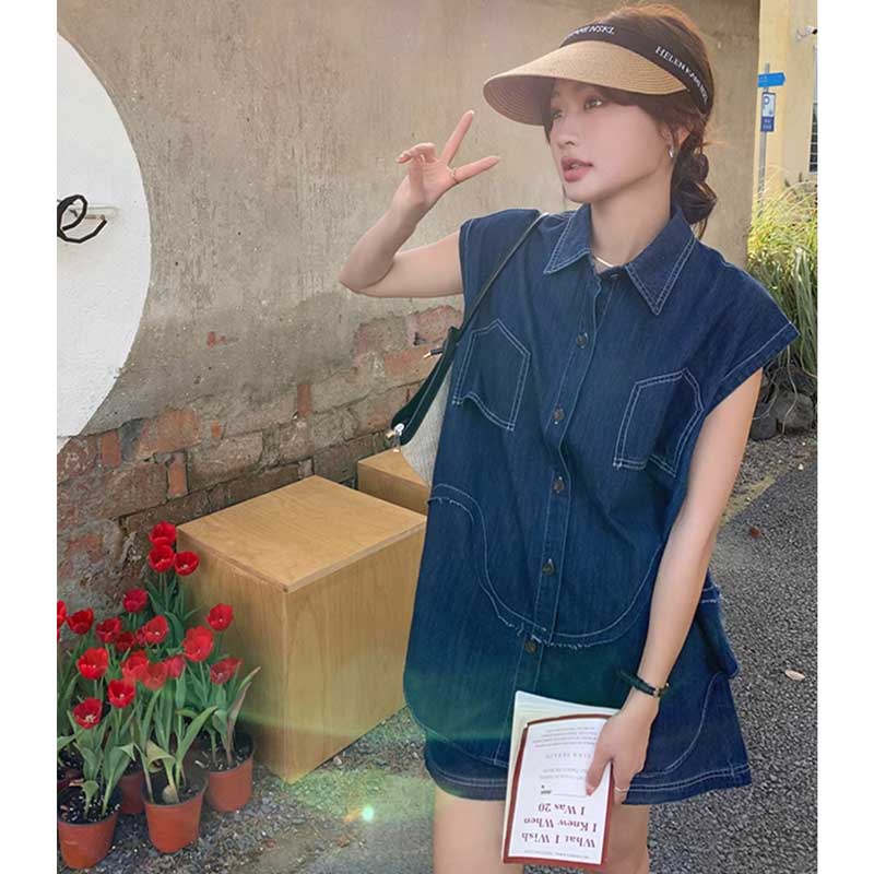 カジュアルデニムセットアップ