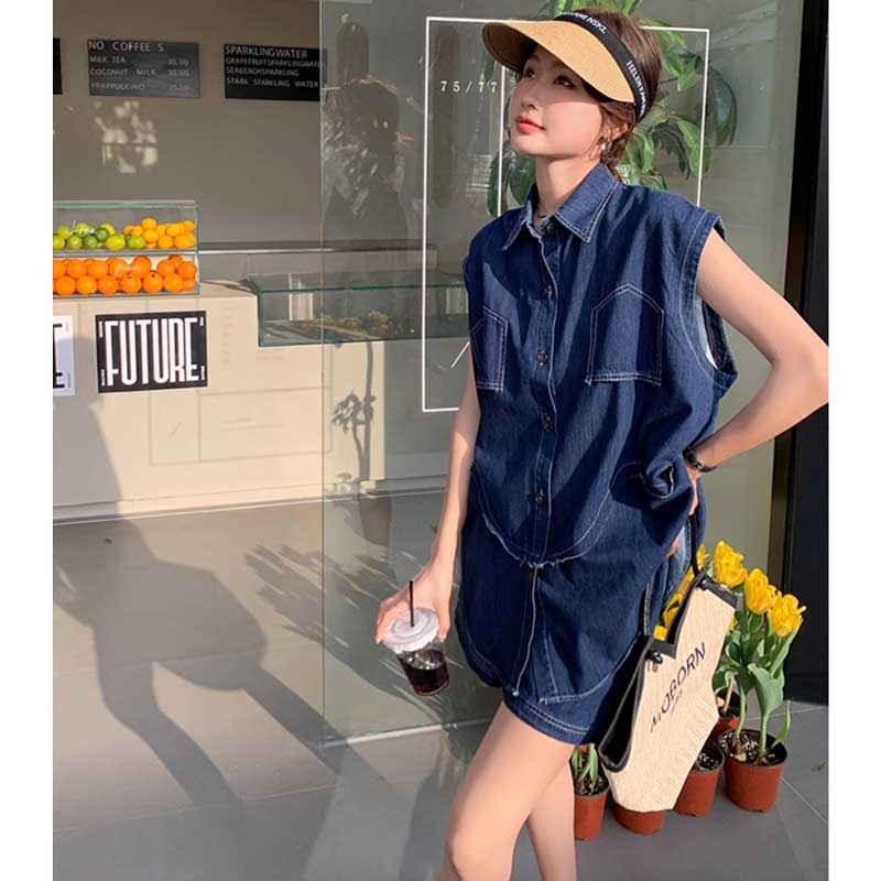 カジュアルデニムセットアップ