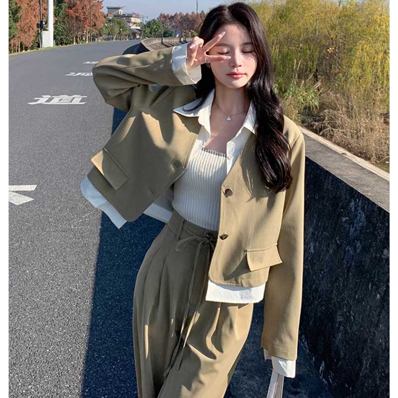 ホワイトカラージャケットセットアップ