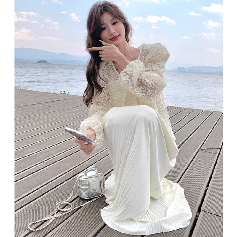 シアーレースボレロ×キャミワンピース