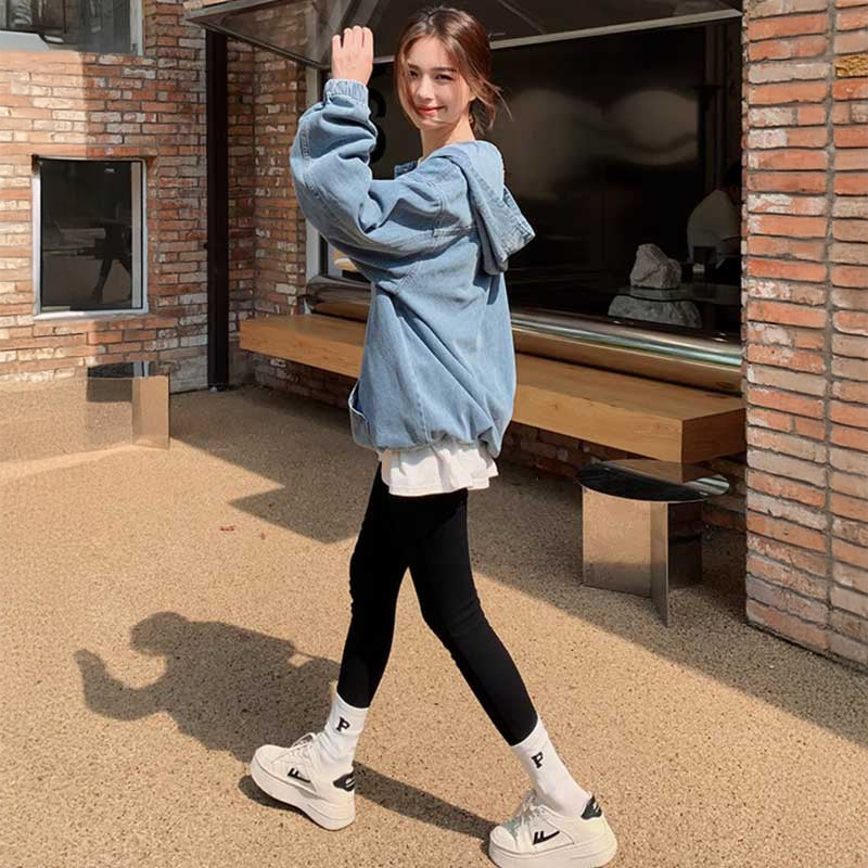 オーバーサイズデニムフーディー