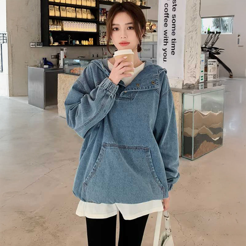 【即納】オーバーサイズデニムフーディー