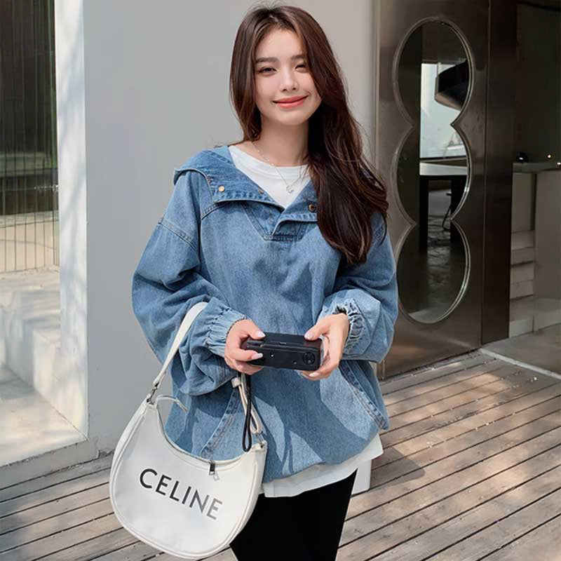 オーバーサイズデニムフーディー