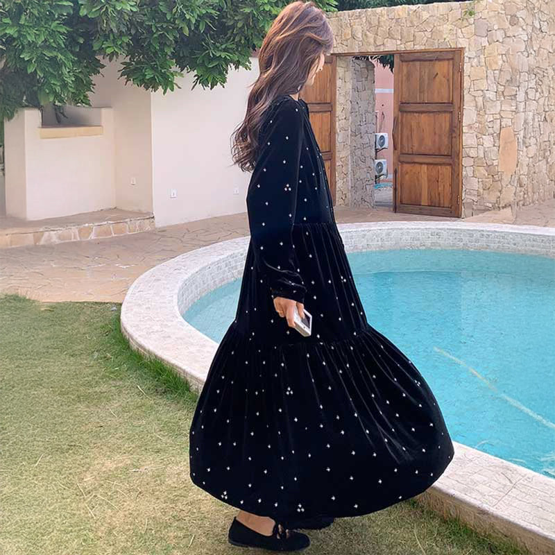 ベロアドットワンピース