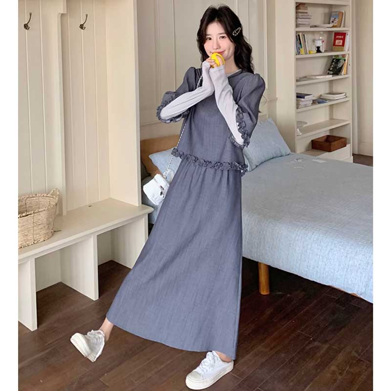 フリルトップス×スカートセットアップ