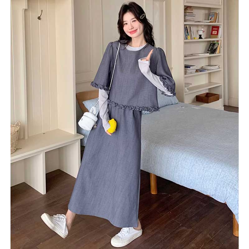 フリルトップス×スカートセットアップ