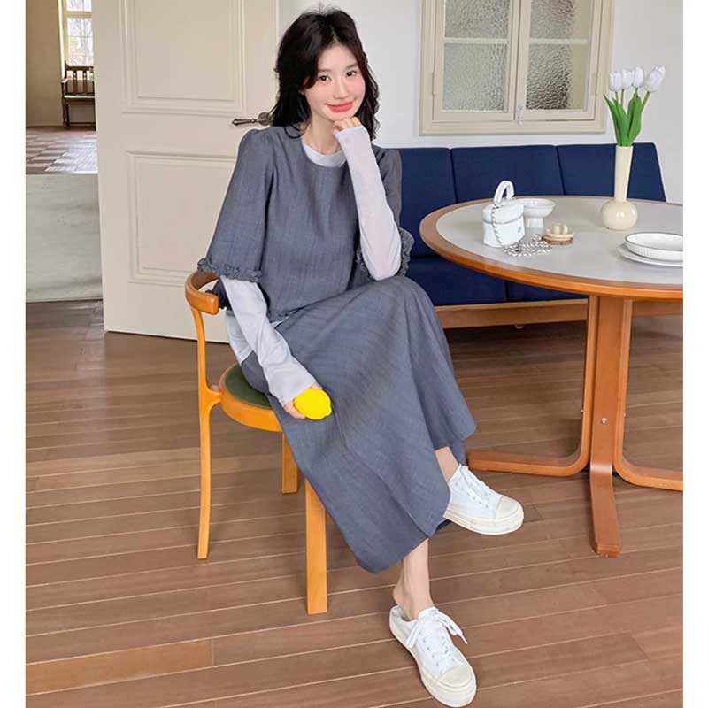 フリルトップス×スカートセットアップ