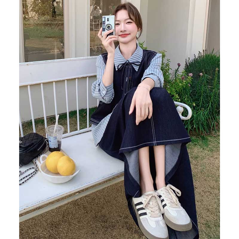 プレッピーデニムスリーピースセット