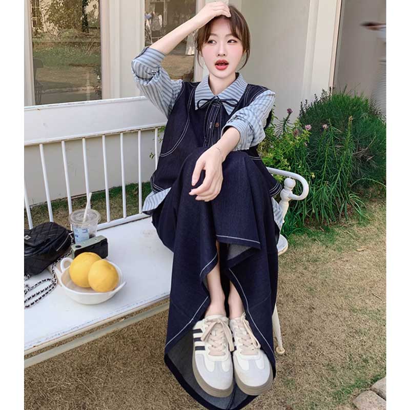 プレッピーデニムスリーピースセット