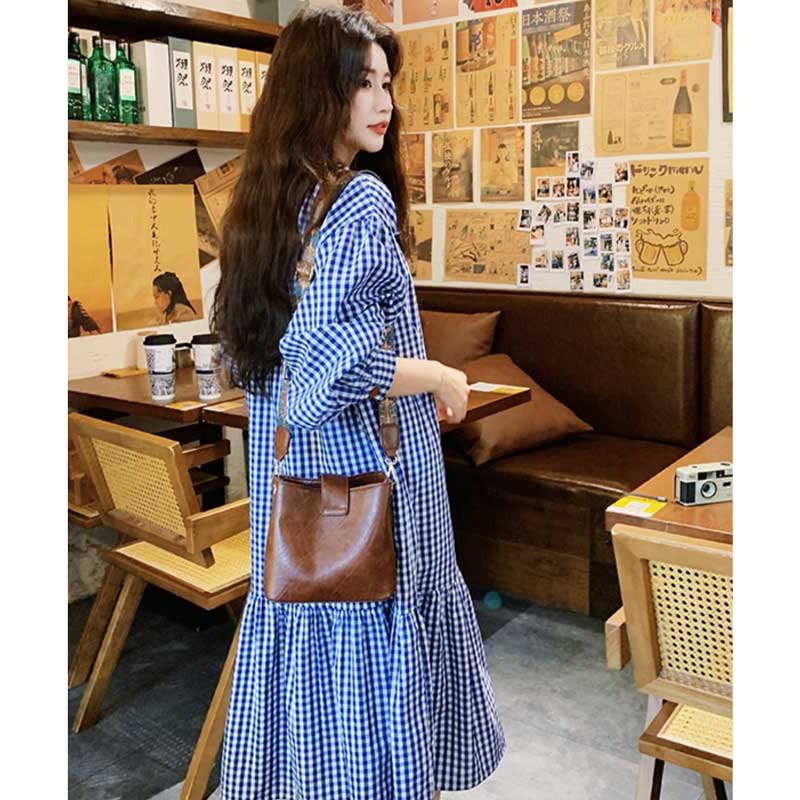 ギンガムスモックワンピース