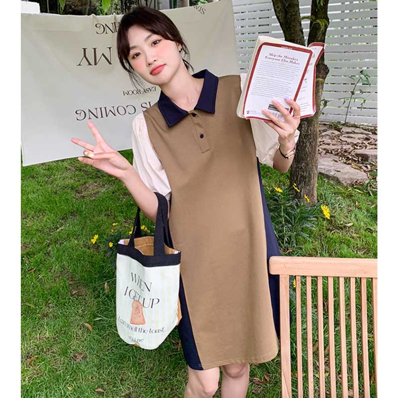 コントラストポロワンピース