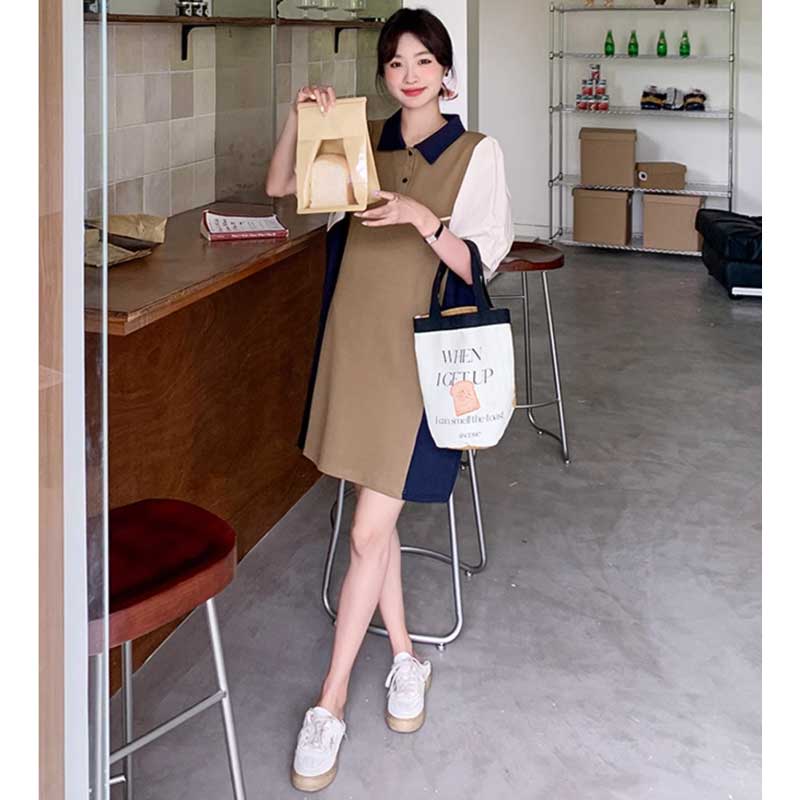 コントラストポロワンピース