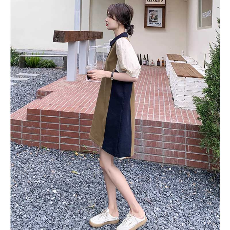 コントラストポロワンピース