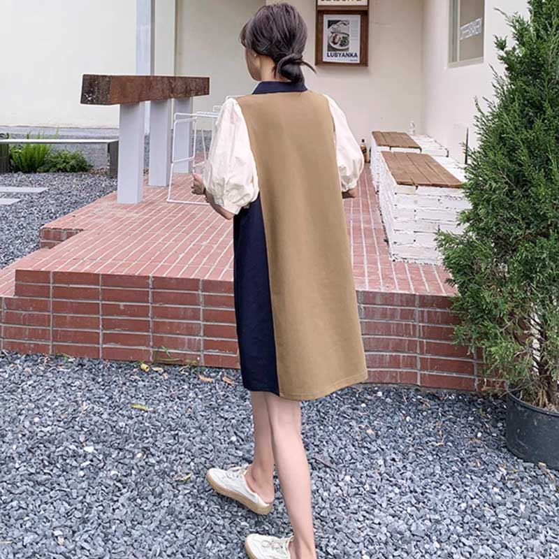 コントラストポロワンピース