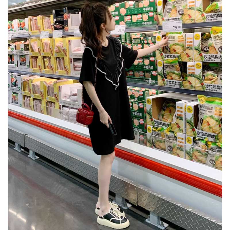 ブラックフリルワンピース